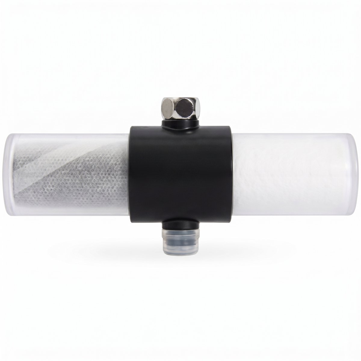 Douchefilter met Dubbele Actieve Koolcartridge - Hogedruk Waterfilter voor Douchekop - Verwijdert Chloor, PFAS, Deeltjes en Geuren - Universeel voor Regen, Vaste en Handdouche - Klinisch Getest - Gezondere Huid en Haar - Zwart