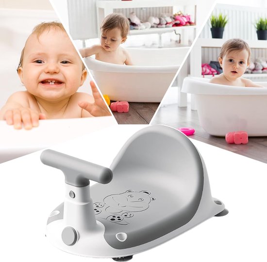 Baby Badstoel - Douche Krukje - Veilig Baden - Motorfiets Vorm - 37x27x21 cm - Grijs — afbeelding 5