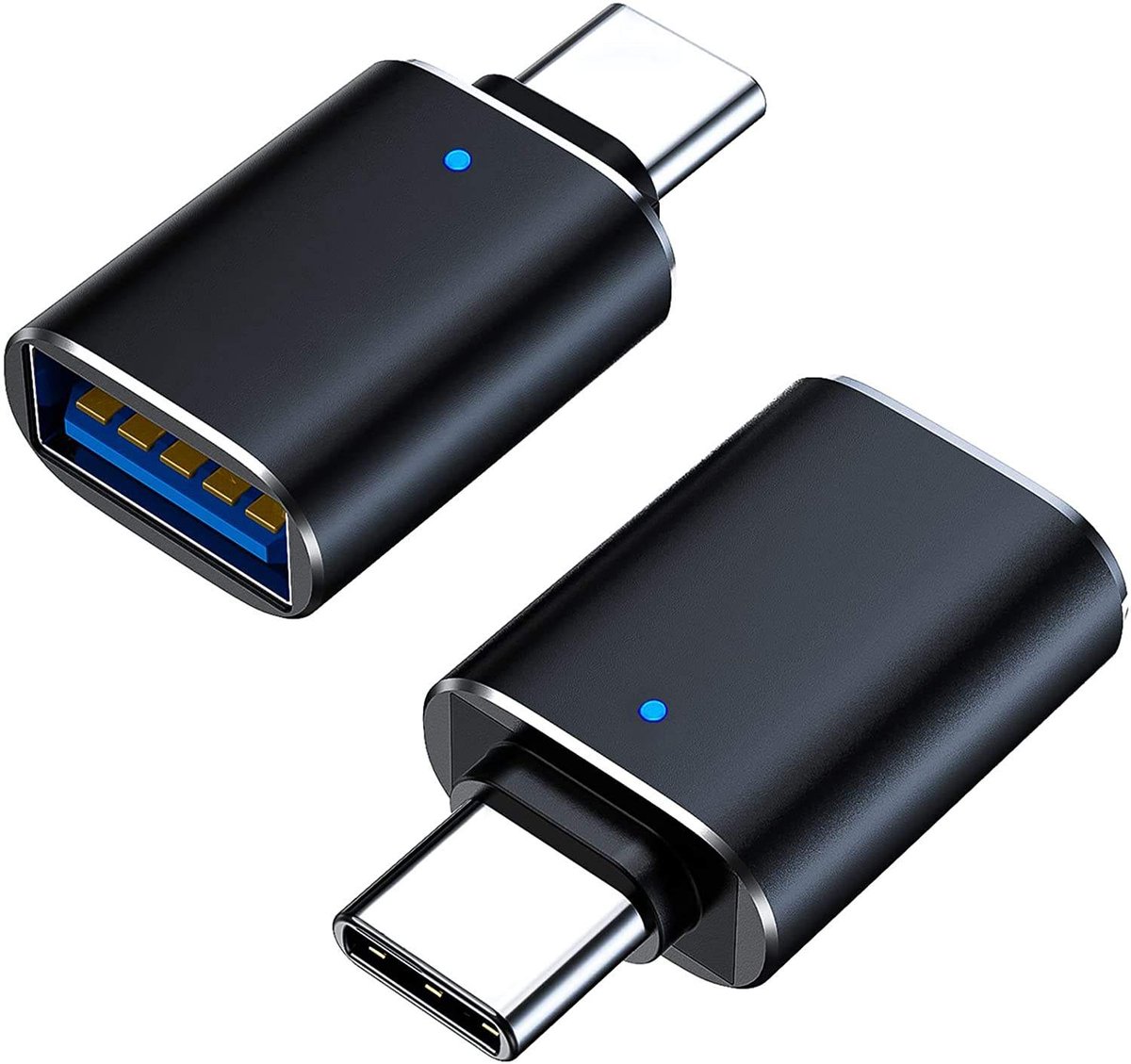 Rynex 2x USB-C naar USB-A Adapter OTG 3.0 – USB-C naar USB Adapter / Converter (USB-A Female) – Zwart