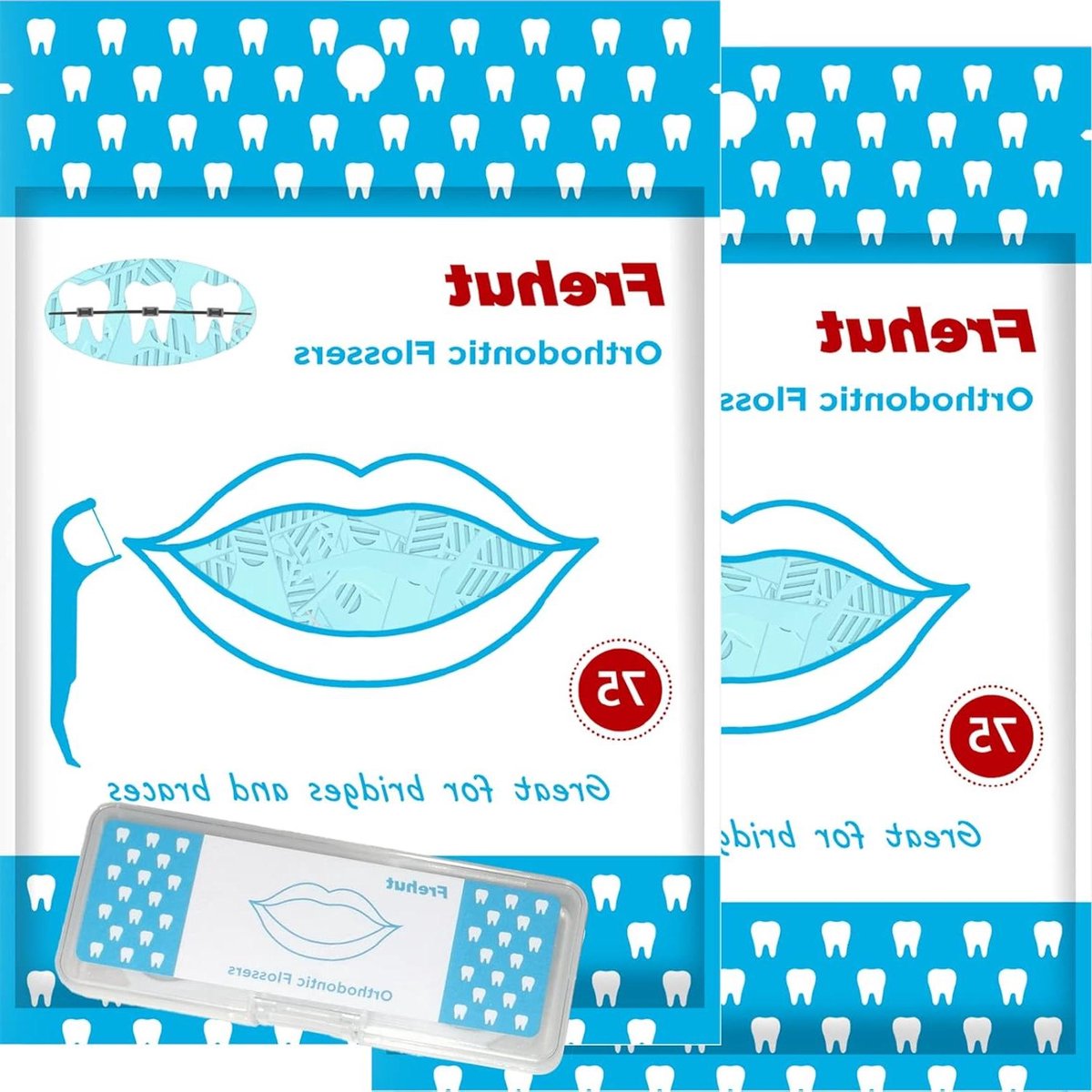 Floss plectrums - Tandzijde picks - Mondhygiëne verbeteren - Met ingebouwde staakhaak - 150 stuks - Wit