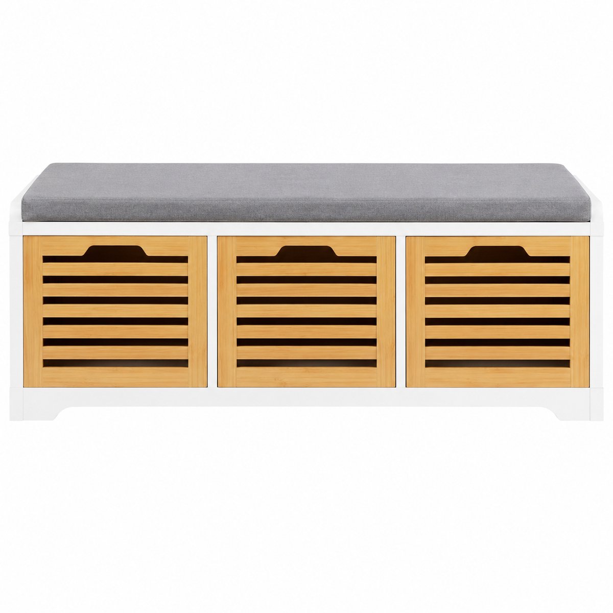 Jurrys Schoenenkast - Opbergkist - Bottenkast - Multifunctioneel - Ruimtebesparend - Decoratie - 43x105x35cm - Wit/Houtlook