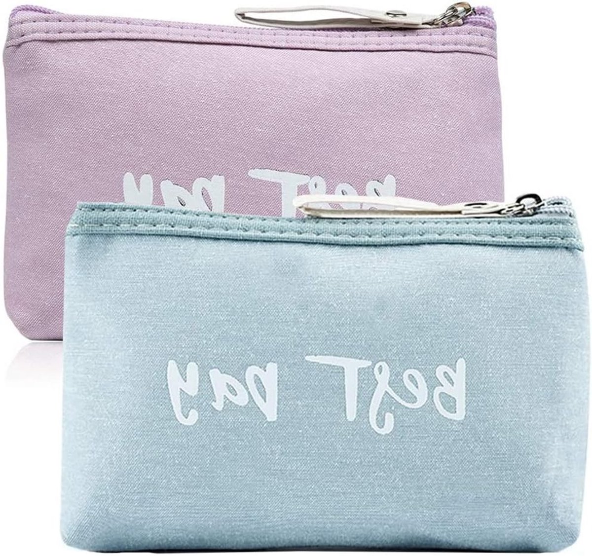 Reisorganizer Set van 2, Kleine Make-up Tas, Mini Cosmetica Tas, Handige Toilettas voor Vakantie en Dagelijks Gebruik in Blauw en Paars