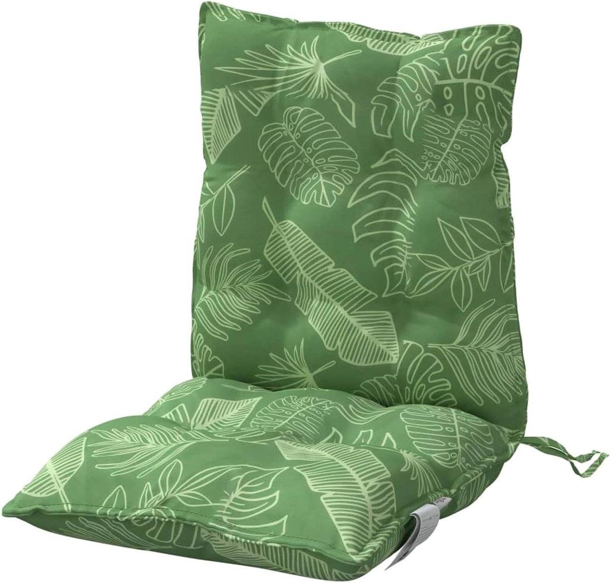 Zitkussens Tuinbank - Lage Leuning - Buiten Zitten - Waterafstotend Oxford - 2 stuks 7 cm - Bladpatroon