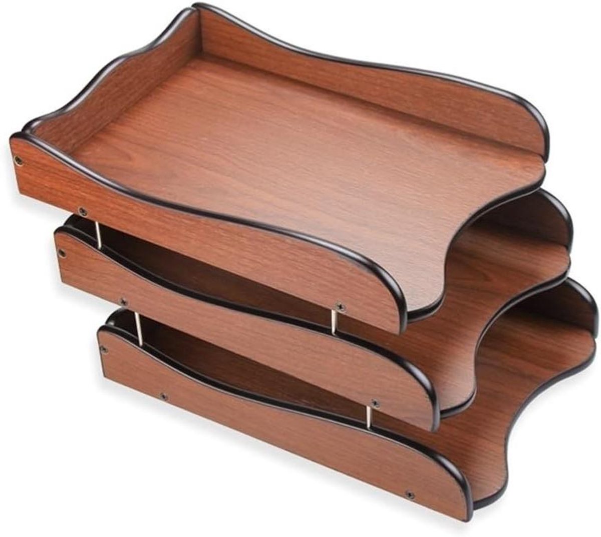 Bureau Organiser - Lade Archiefrek - Kantoor Opbergen - Stapelbaar Ontwerp - 33 x 22 x 238 cm - Houtkleur
