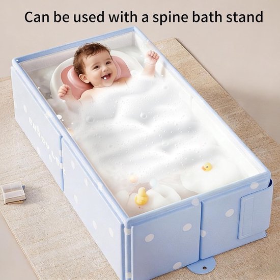 Kinderbad Opvouwbaar - Douchebak Baby - Reizen en Camping - Montagevrij Snel Opzetten - 76 x 40 x 21 cm — afbeelding 3