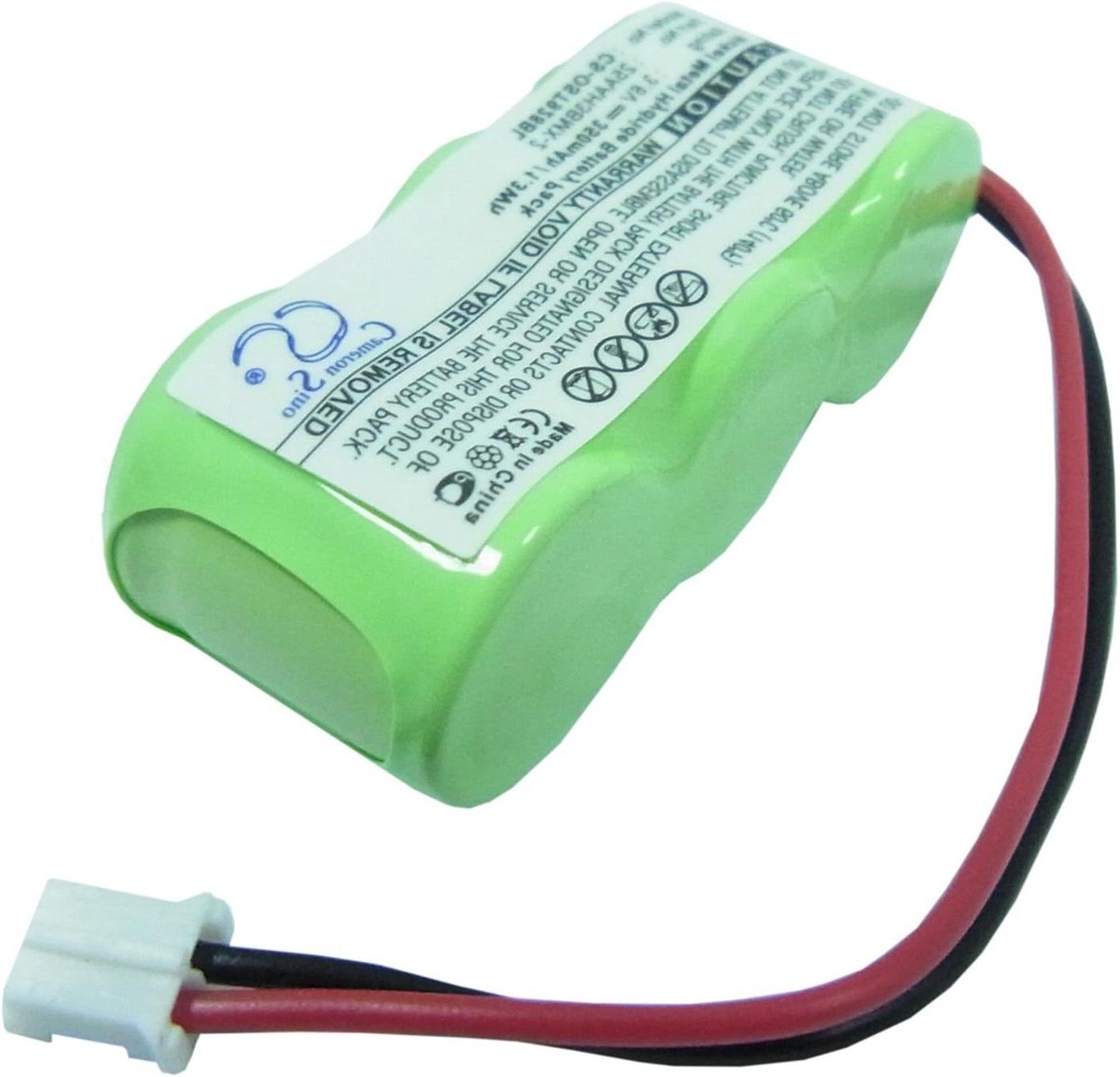 Batterij 350mAh - Vervangende Accu - Apparaat Voeding - Ni-MH Technologie - 3.6V - Groen