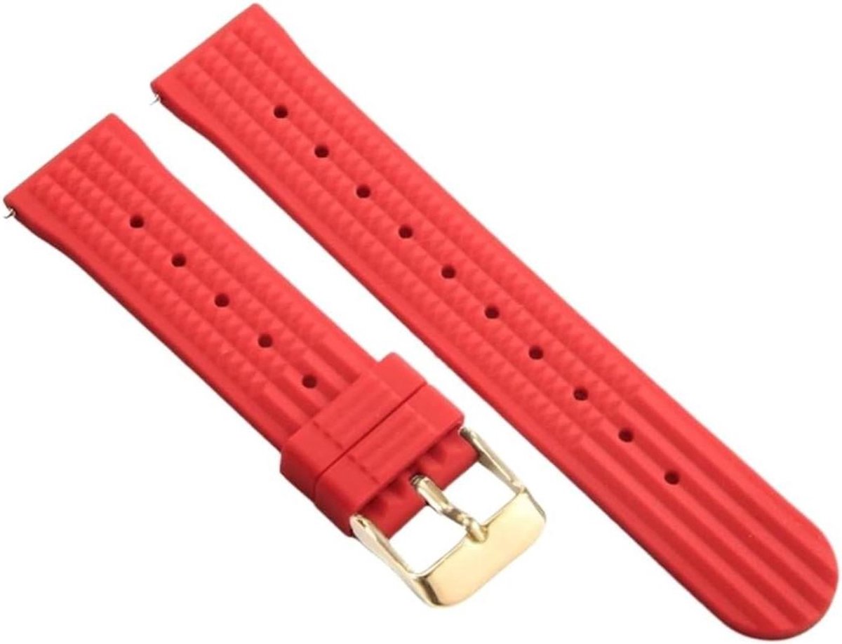 Horlogeband Siliconen - Waterdicht Rubber - Dagelijks Gebruik - Diamant Textuur - 21 cm - Zwart