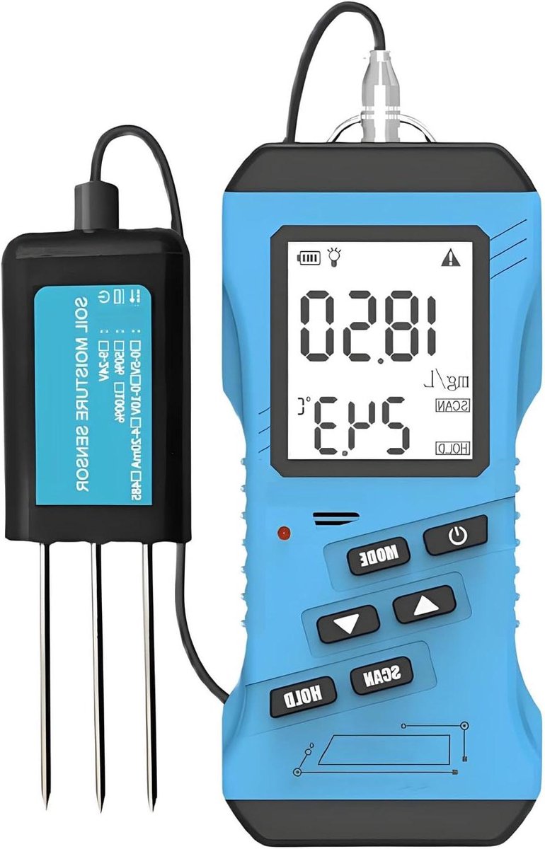 Bodem Analysator - Bodemtester Kit - Planten Groei - 7-in-1 Meting - 3-9 pH - Grijs