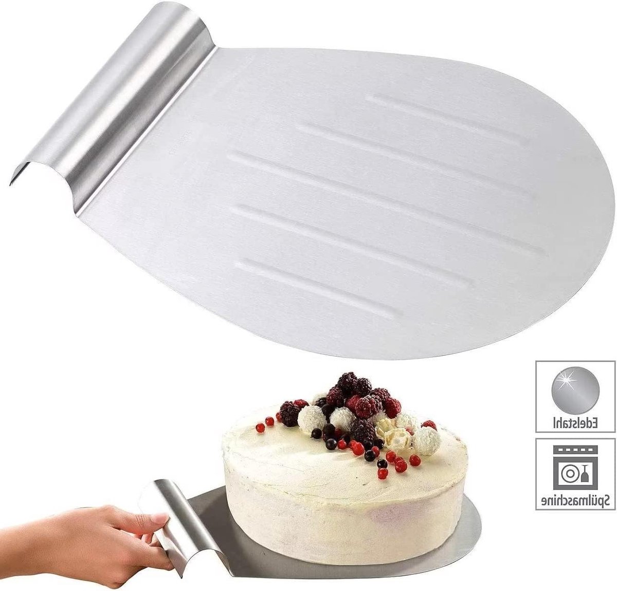 Pizza Schep - Taart Server - Bakken en Grillen - Roestvrij Staal - 27 cm Rond - Zilver