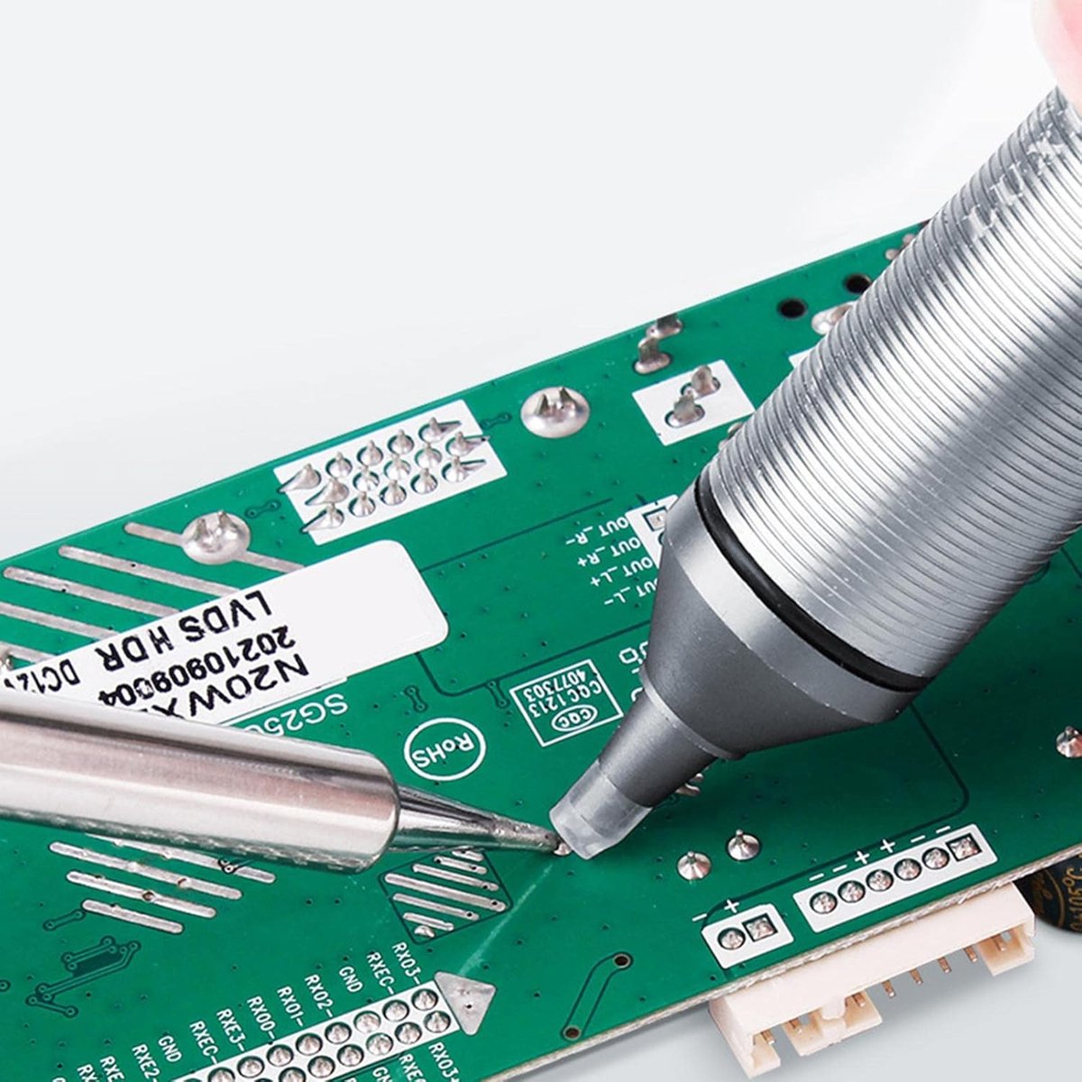 Desoldeerpomp - Soldeerhulp - Elektronica Reparatie - Aluminium Vacuüm Zuig - 10 Centimeter - Grijs