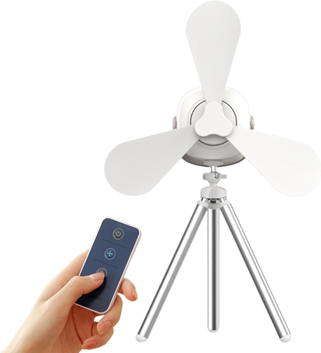 Camping Ventilator - Tent Plafondventilator - Buiten Kamperen - Met Geïntegreerd Licht - 7200 mAh Batterij - Wit