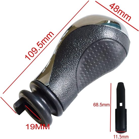 Versnellingspook Knop - Schakelhendel Handbal - Auto Interieur - 5 Snelheden Design - Universele Pasvorm - Chroom — afbeelding 2