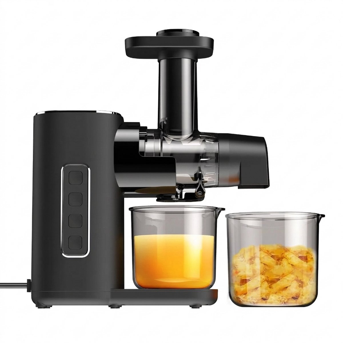 Slowjuicer Koude Pers Juicer 150W met 2 Snelheden voor Groenten en Fruit - Stille Motor tot 65 dB - Gaasvrij Ontwerp - Anti-druppelklep - Automatische Beveiliging - 450 ml