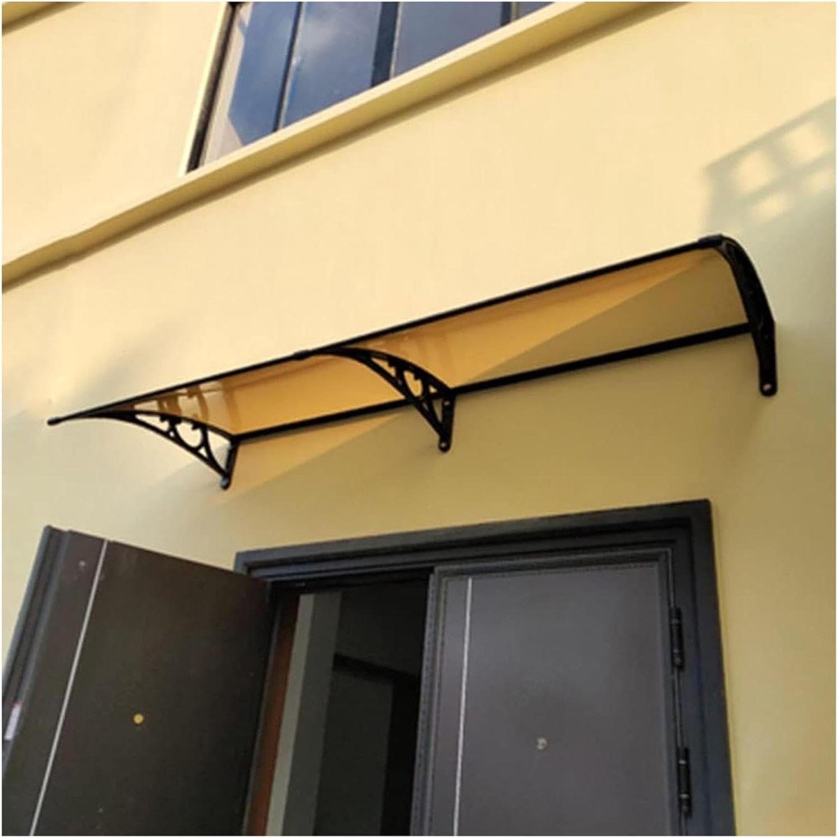 Luifel Voor Huisdeur Buiten Overkapping, Raam Tuin Luifel, Terras Overkapping Veranda Luifel, Dakbedekking, Lessenaarsboogluifel, Uv Regen Sneeuw Bescherming Luifel,brown-60x240cm/24 * 94in