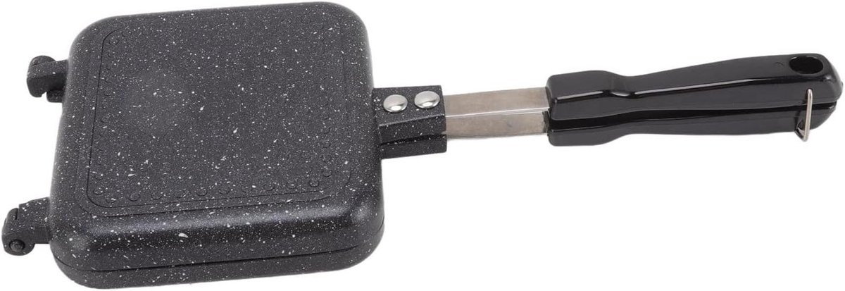 Dubbele Pan - Tosti Pan - Ontbijt Maken - Afneembaar Ontwerp - 35x15 cm - Zwart