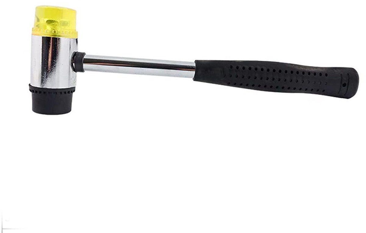 Cosensi - Dailygoods - Dailygoody - Dual Head Nylon Rubber Hammer - Perfect voor Sieraden - Ideaal voor Leerwerk - 25MM - Hamer - Duurzaam - Geschikt voor Ambacht - Zwart