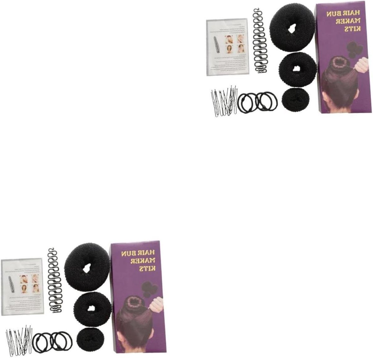 Haarknotjes Maker - Haar Donut Set - Haar Styling - Complete Set Inclusief - 2 Sets - Zwart
