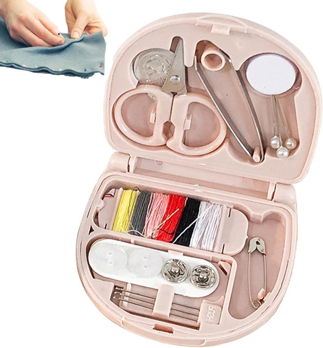Mini Naaiset - Reis naaigerei - Kleding repareren - 6 Kleuren Garen - 7x6.5x2 cm - Divers