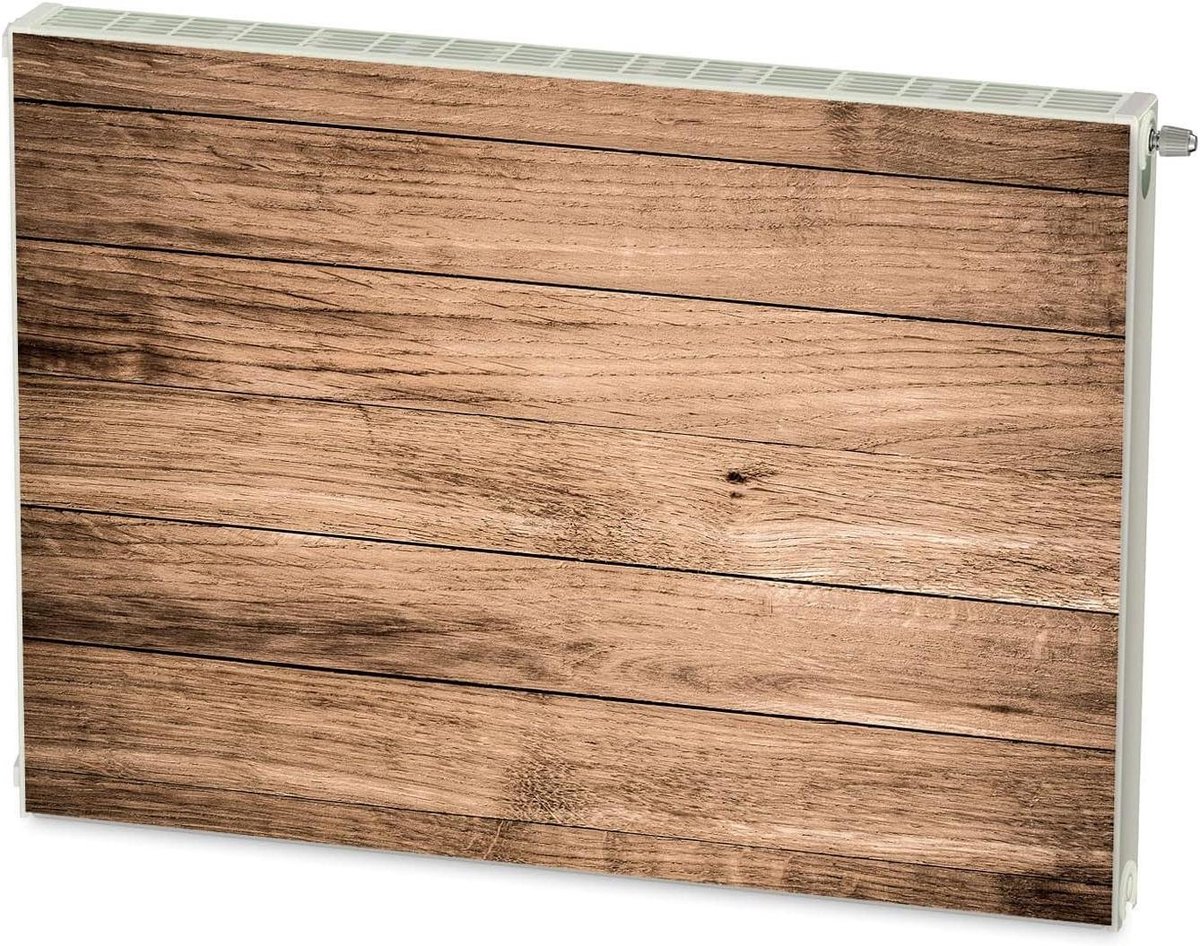 Magnetische Radiatorhoes - Decoratieve Cover - Radiator Verfraaien - Flexibel Magnetisch - 80 x 60 cm - Beige Houtprint