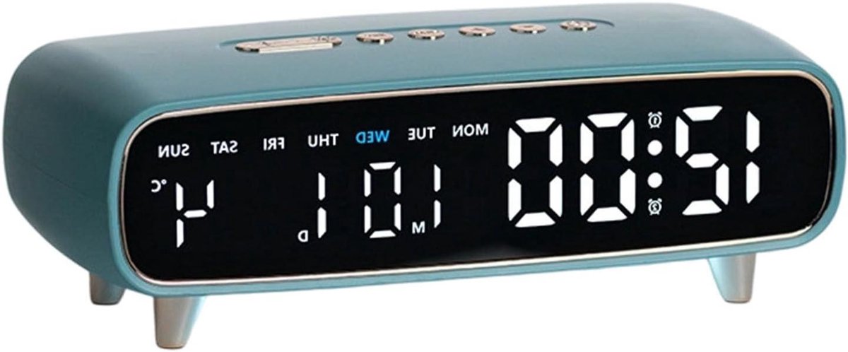 Digitale Klok - Wekker Kalender - Dagelijks Gebruik - Groot LED Display - 215 x 89 x 72 mm - Wit