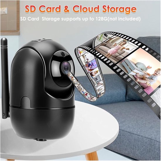 Beveiligingscamera Binnen - Mini Camera - Woning Bewaken - AI Tracking - 1080p HD - Wit — afbeelding 2