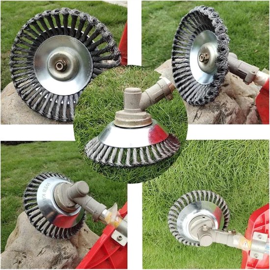Geschikt voor 6 inch onkruidtrimmer-opzetstukken, stalen draad roterende bosmaaier-trimmerkop, onkruidmes, universele adapterkits, lichtgewicht tuinmaaier, mos, gras, roestverwijdering, zilver van Merkloos	 — afbeelding 2