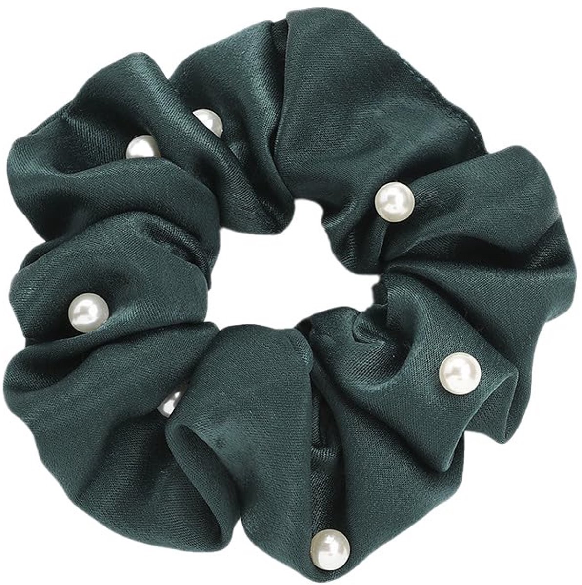 Cosensi - 2 Stuks Donkergroene Haaraccessoires met Parels