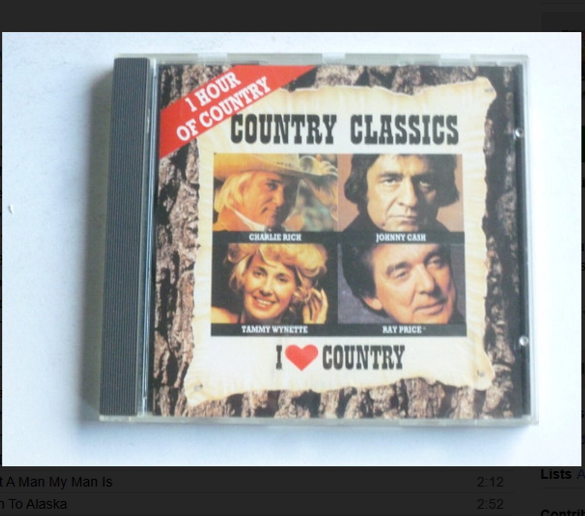 Various : I Love Country Classics CD