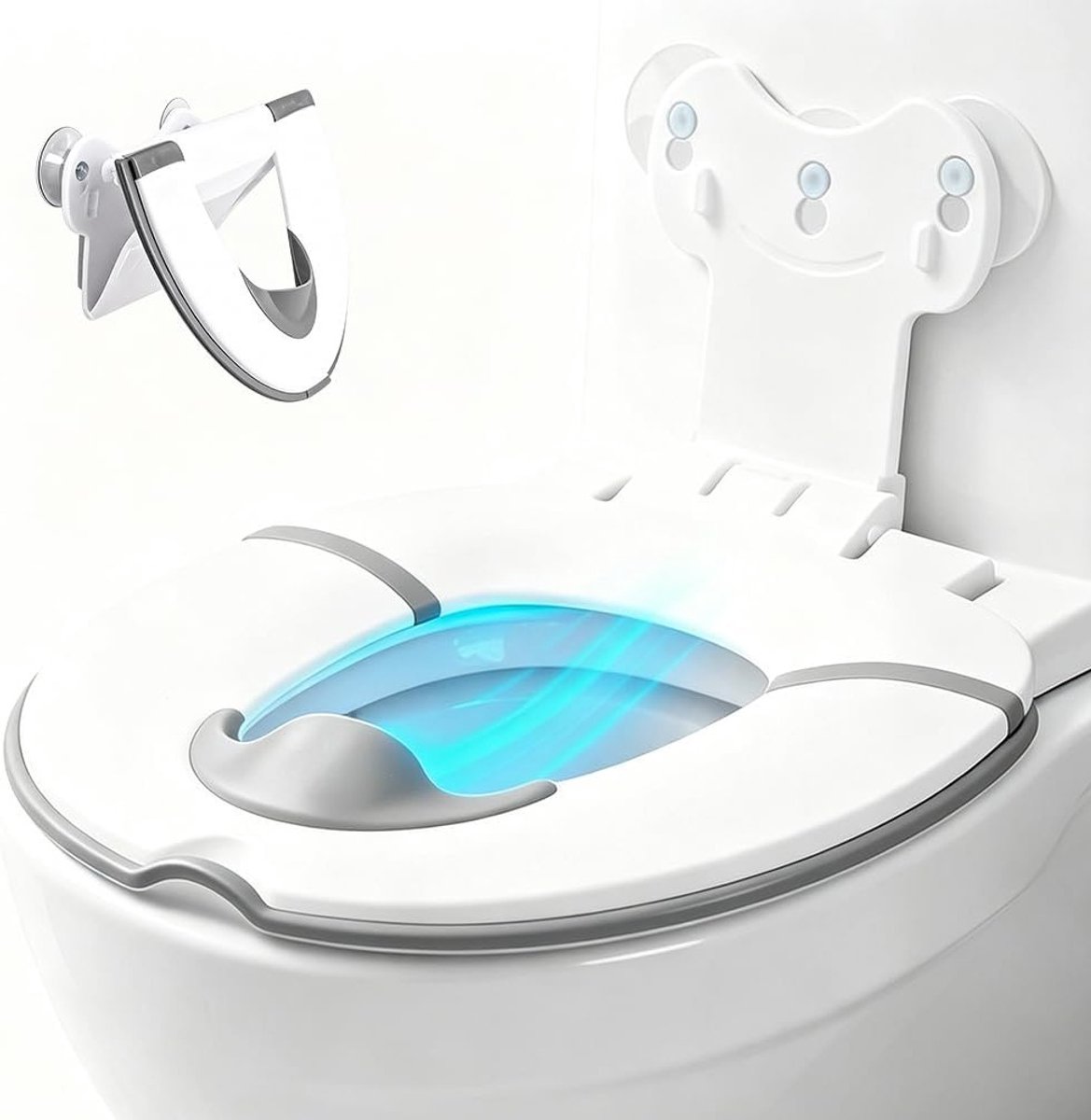 Opvouwbare toiletverkleiner voor kinderen, draagbare toiletadapter met urinebarrière, verstelbaar en met zuignappen, ideaal voor jongens en meisjes