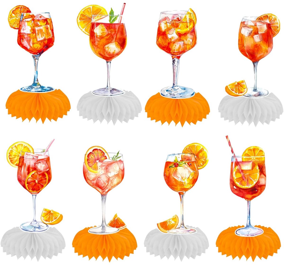 Cosensi - Set van 9 Oranje Citrus Cocktail Tafelversieringen