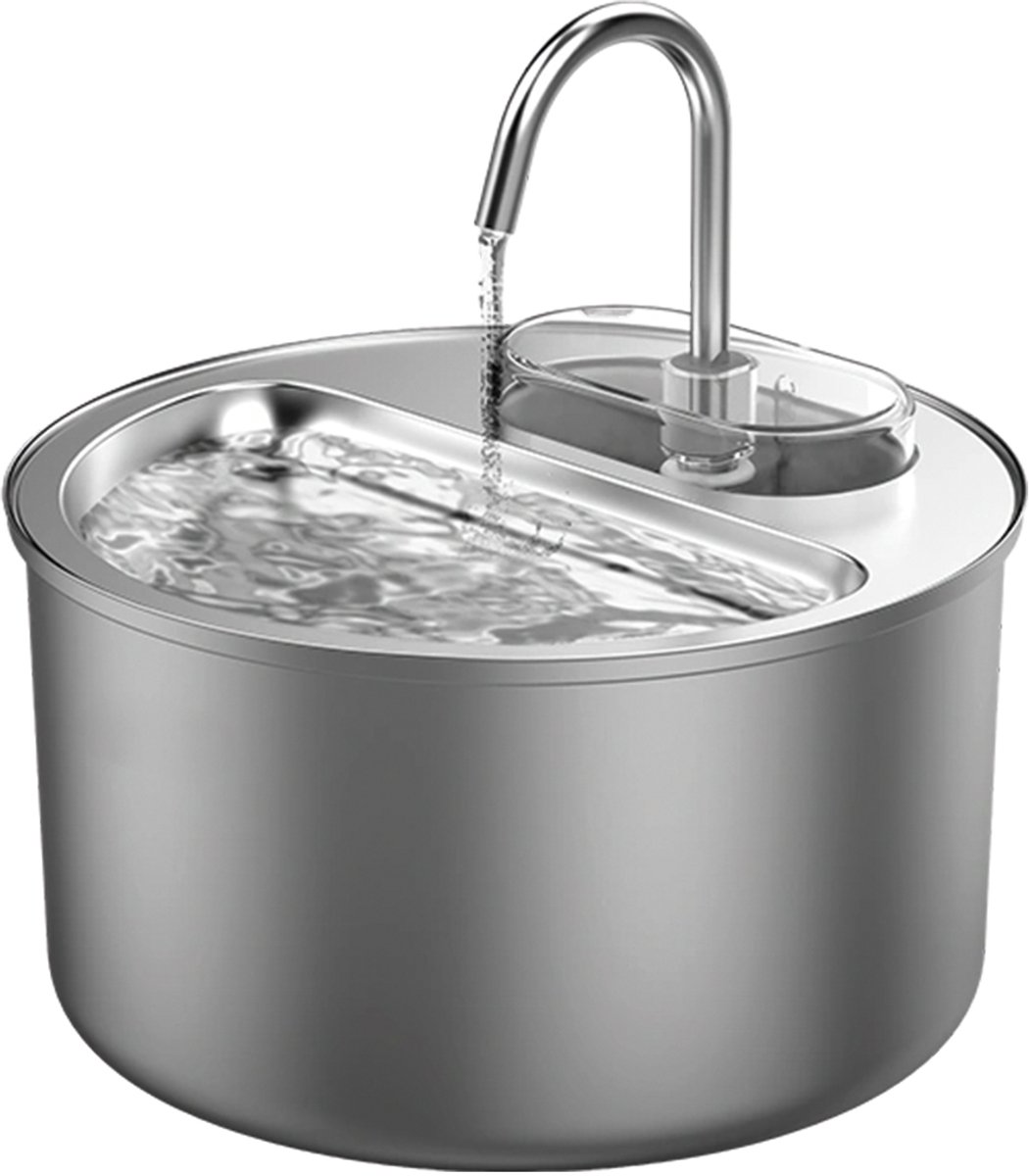 Zoodis Drinkfontein Kat & Hond – RVS Waterfontein – Stil & Hygiënisch – Continue Watercirculatie