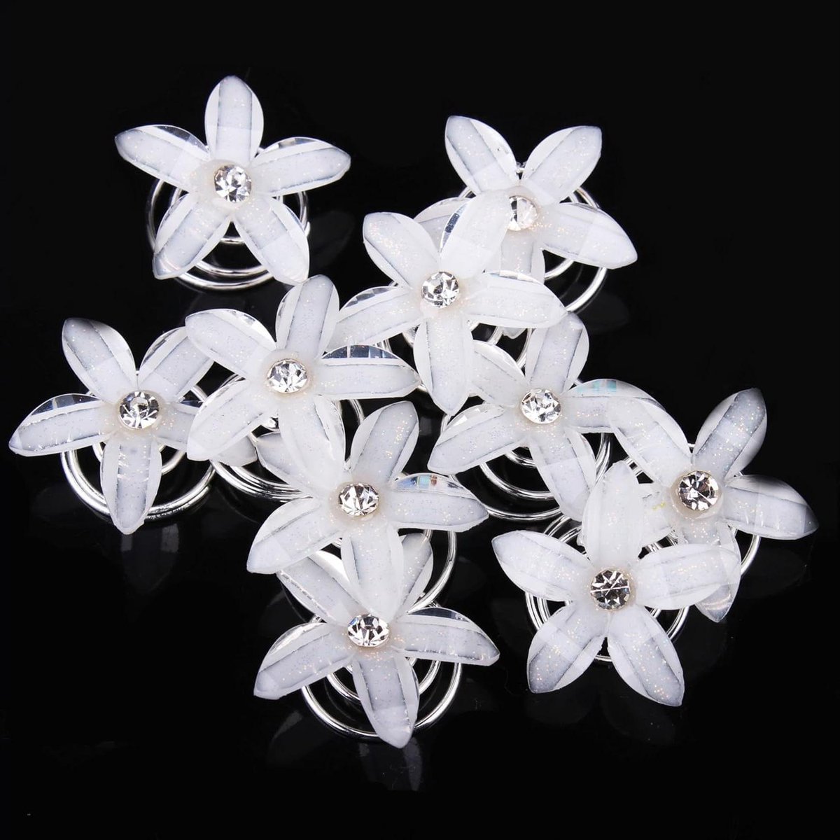 Haarspiralen set - Haaraccessoires bruiloft - Feestelijk kapsel - Goede grip - 24 stuks - Wit
