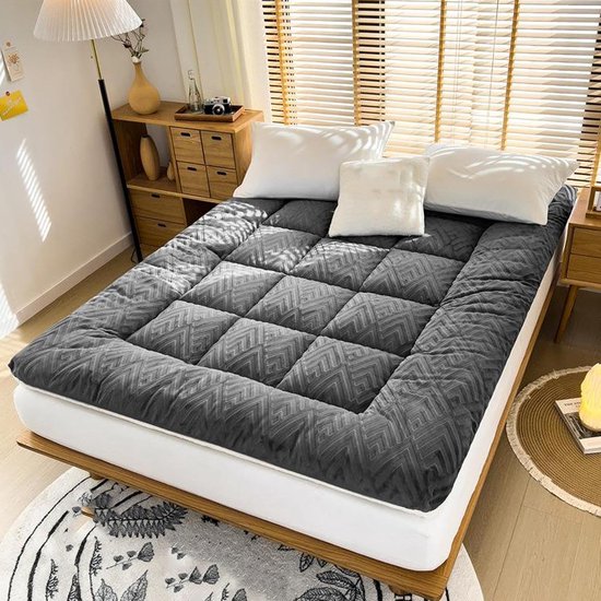 Opvouwbare Matras - Gast Matras - Comfortabel Slapen - 10 Cm Dik - 90 X 200 cm - Grijs — afbeelding 3