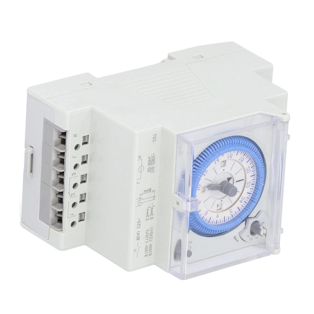 Mechanische Tijdschakelaar - 24 Uur Timer - Industrieel Gebruik - Digitaal Scherm - DIN-railmontage - Grijs