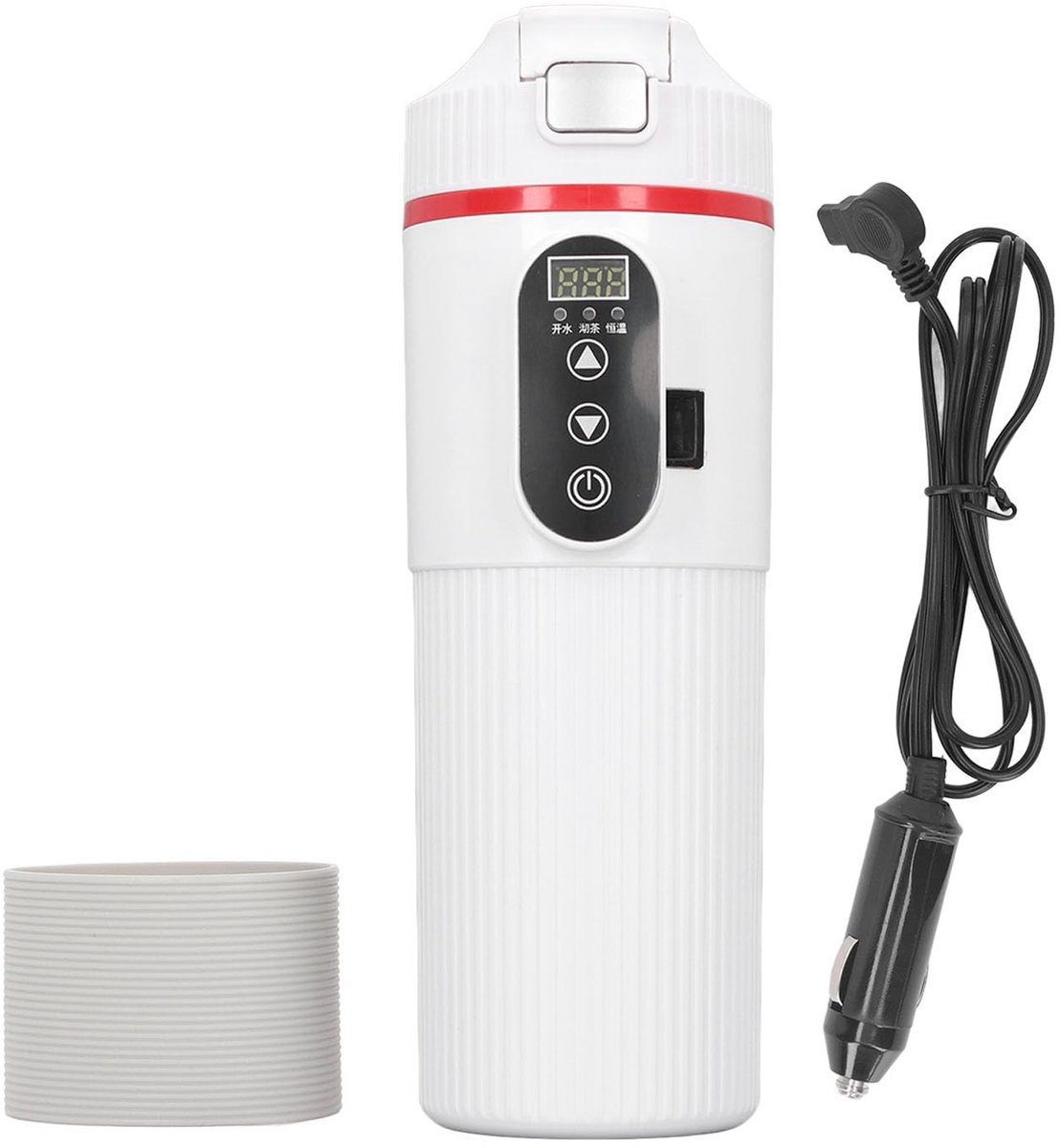 Dailygoods - Draagbare Roestvrijstalen Autowaterkoker 500ml 12V/24V