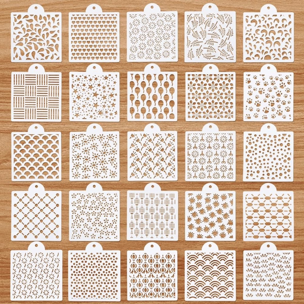 Dailygoods - Sashiko Sjablonen Set van 25 Stuks voor Naaien