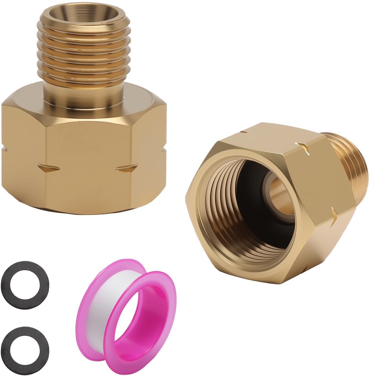Dailygoods - Gasflesadapter Set van 2 voor LPG Aansluiting