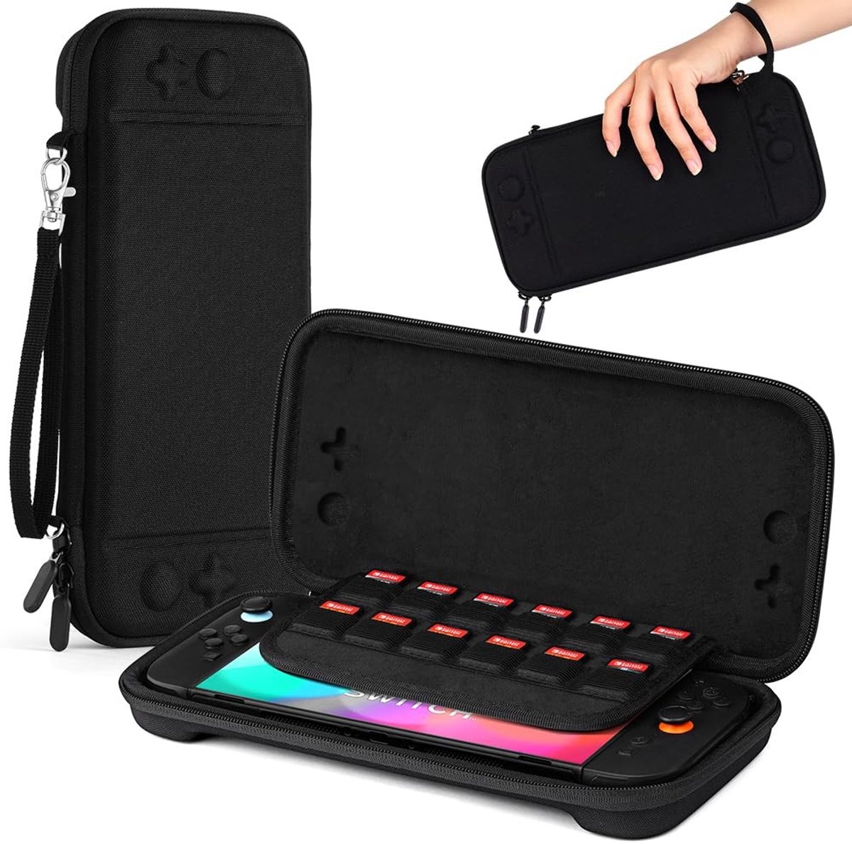 Dailygoods - Schoudertas voor Nintendo Switch 2 met 12 Kaartsleuven en Bescherming