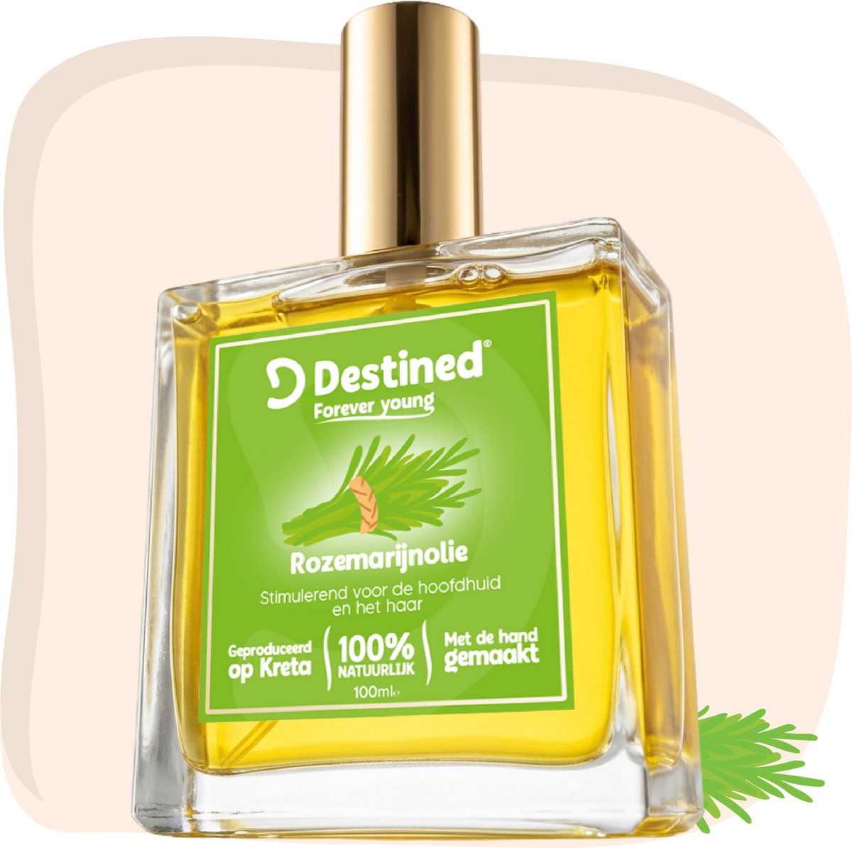 Bol.com Destined® Rozemarijn olie - 100ml - Rosemary oil - Scalp Therapie® Minimaliseer Haaruitval & Stimuleer Haargroei Zonder ... aanbieding
