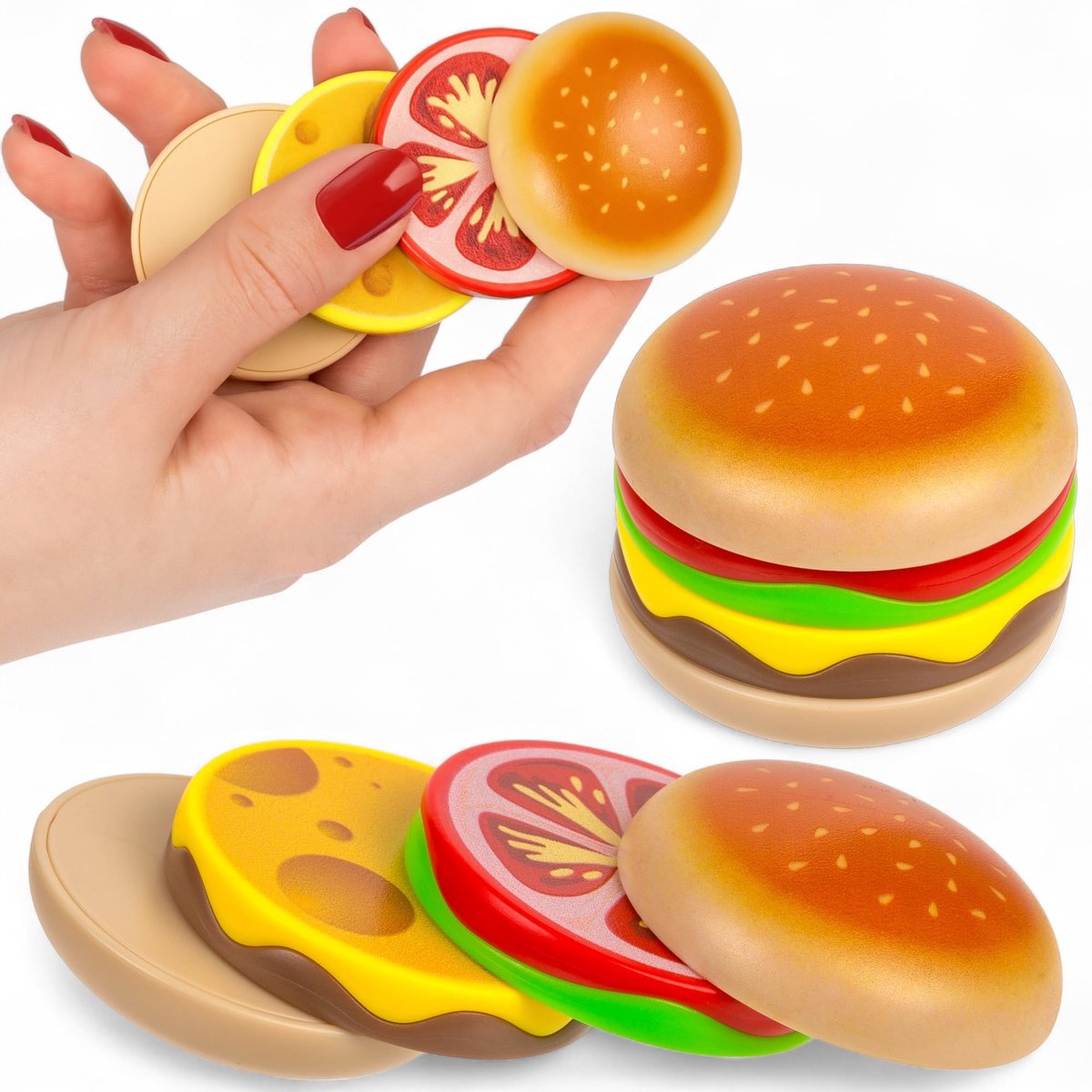 Dailygoods - Set van 2 Magnetische Hamburger Magneten