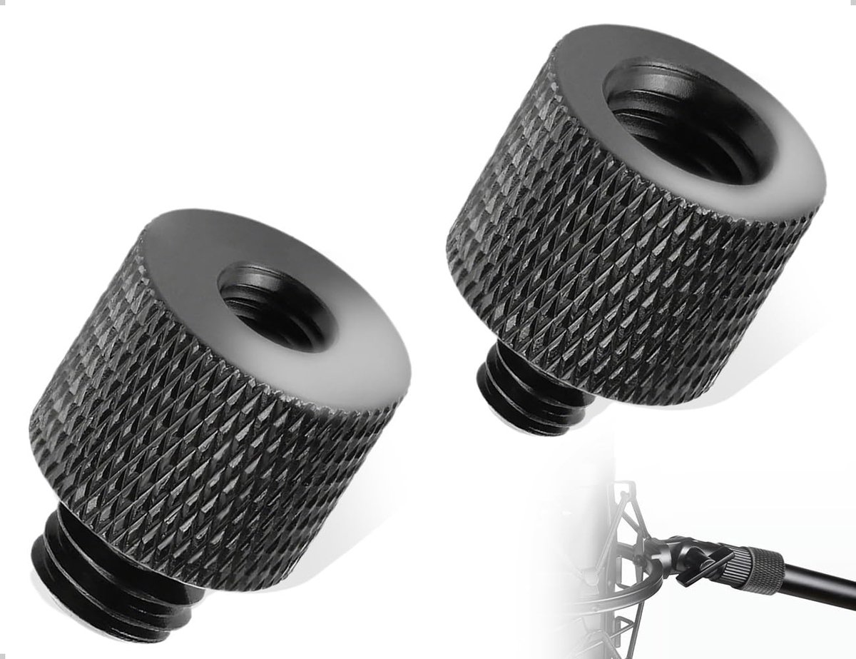 Dailygoods - 2-delige Schroefdraadadapter voor Microfoonstandaards