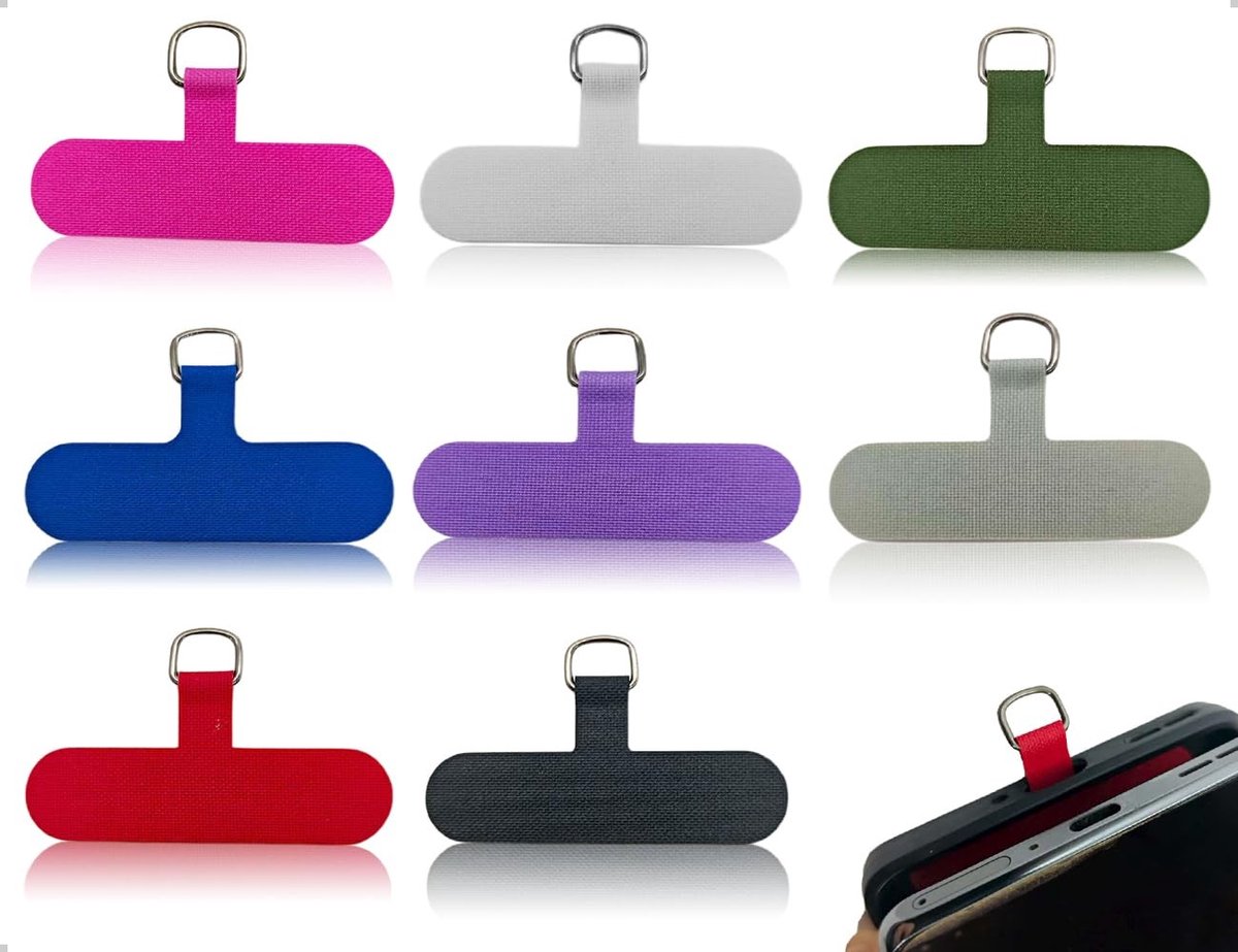 Dailygoods - Set van 8 Ultra Dunne Telefoonkoord-Patches voor Dagelijks Gebruik
