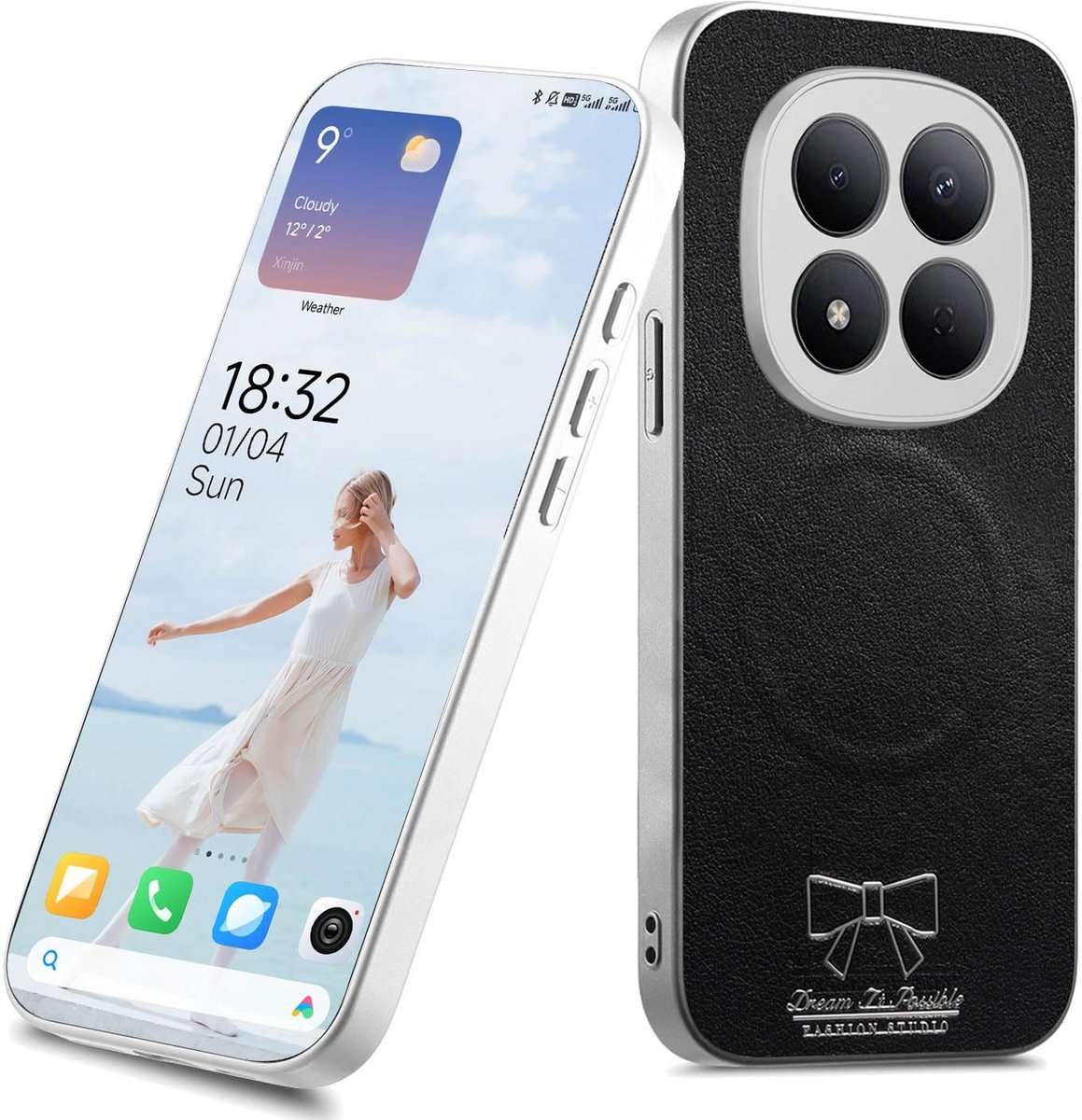 Dailygoods - Magnetische Beschermhoes voor Smartphone, Zwart