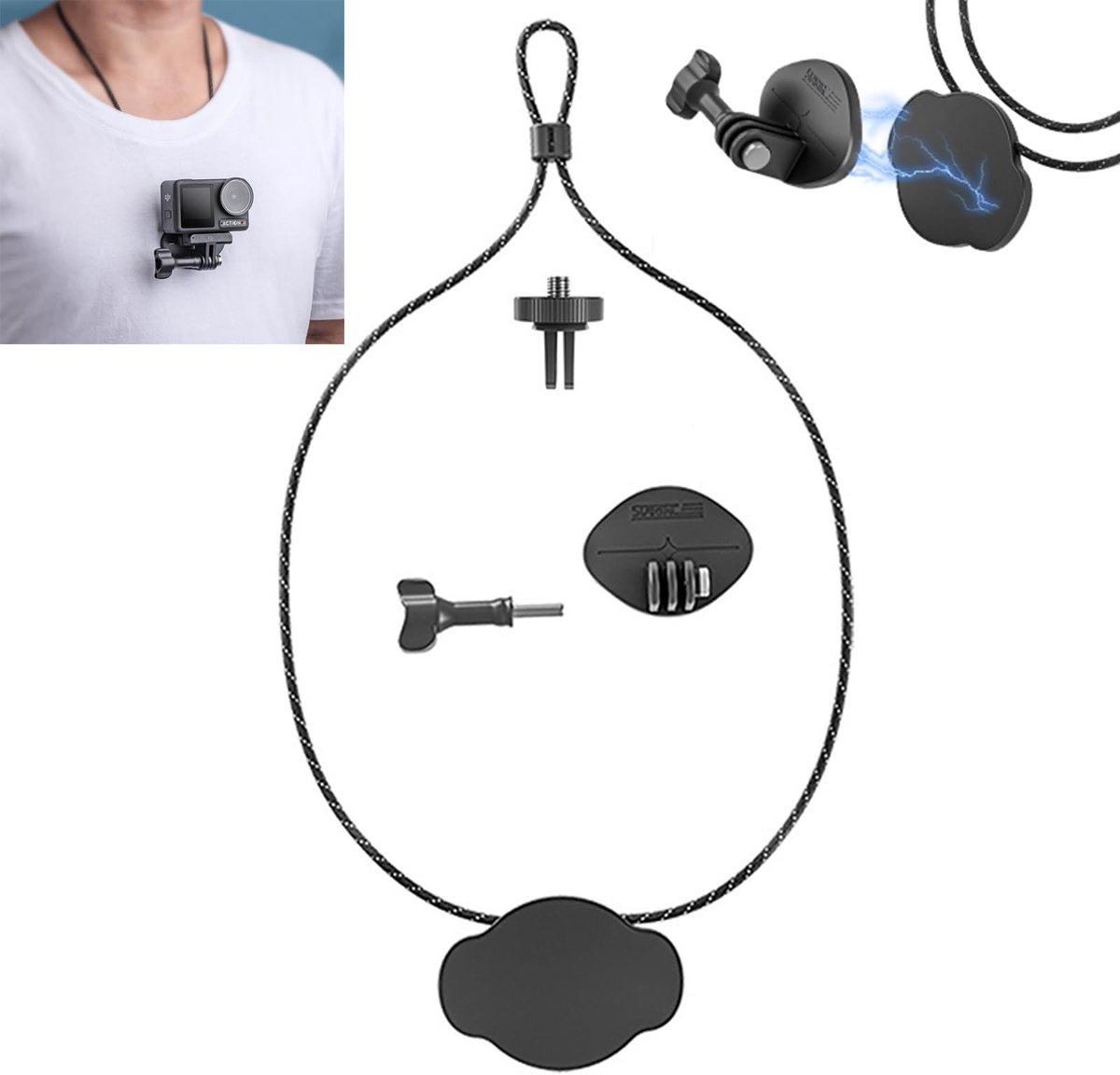 Dailygoods - Magnetische Quick Release Borst Mount voor Actiecamera's