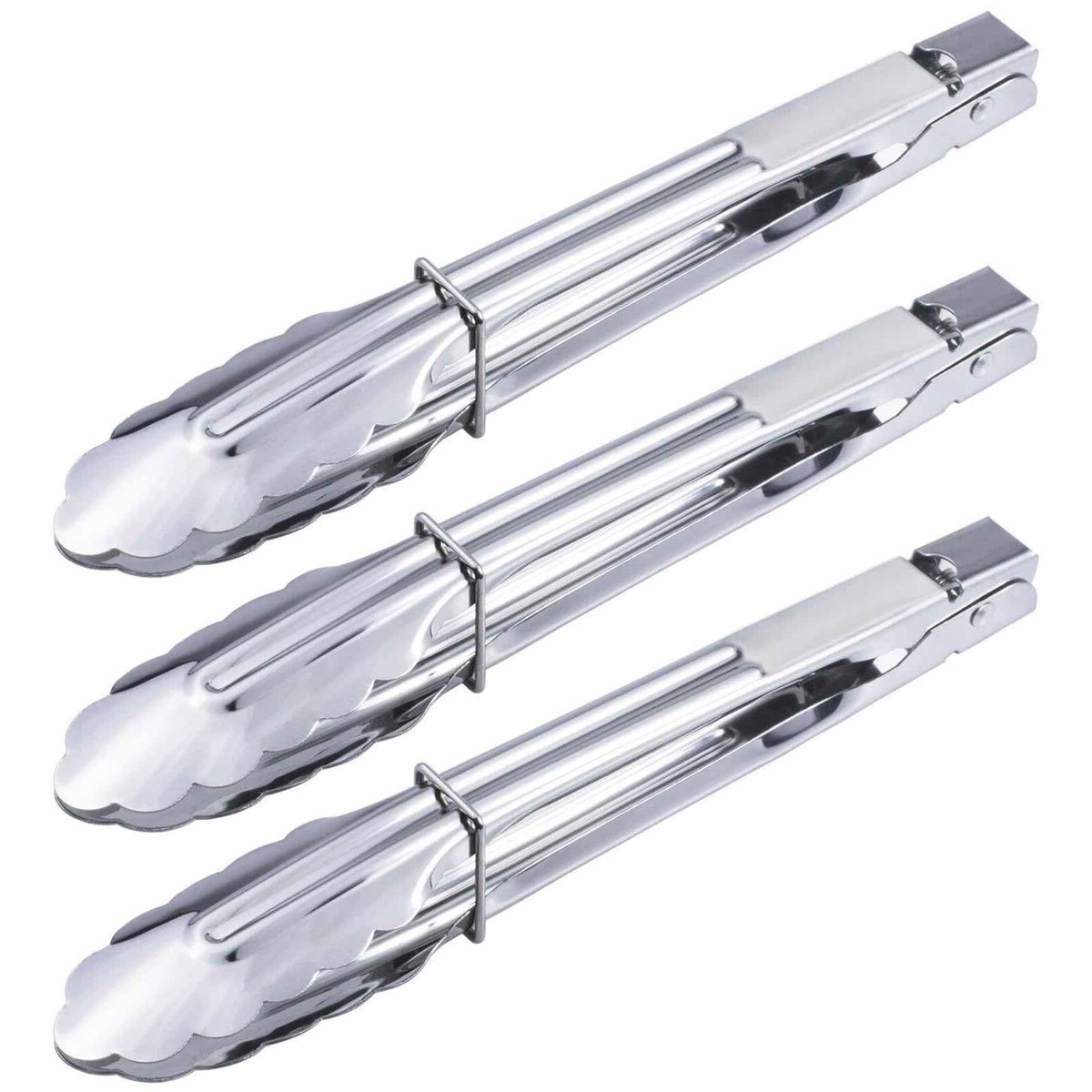 Dailygoods - Set van 3 Mini RVS Serveertangen voor Voedsel