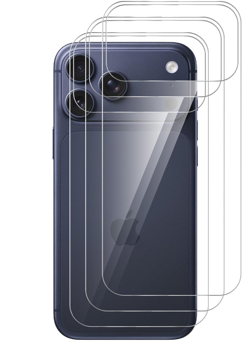 Dailygoods - Achterkantfolie Compatibel met iPhone 17 Pro Max, 3 Stuks TPU