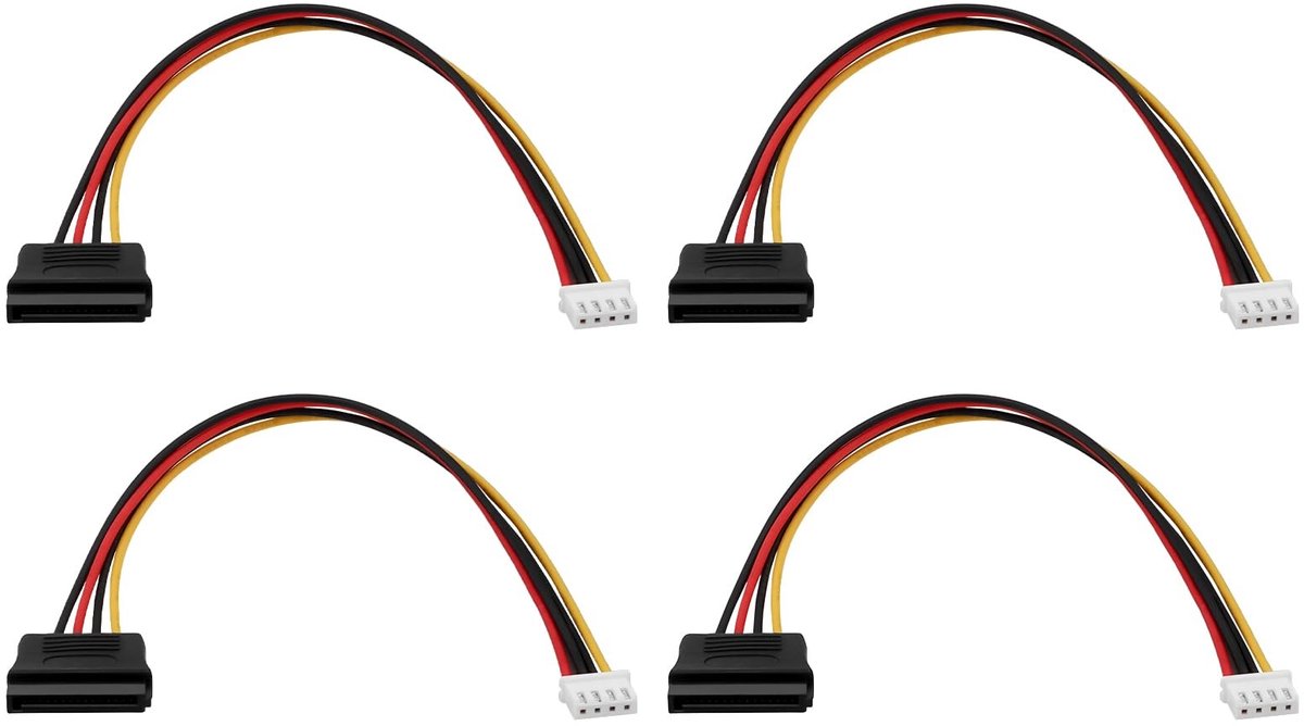 Dailygoods - 4-delige 15Pin SATA naar 4 Pin XH2.54 Voedingskabel voor PC