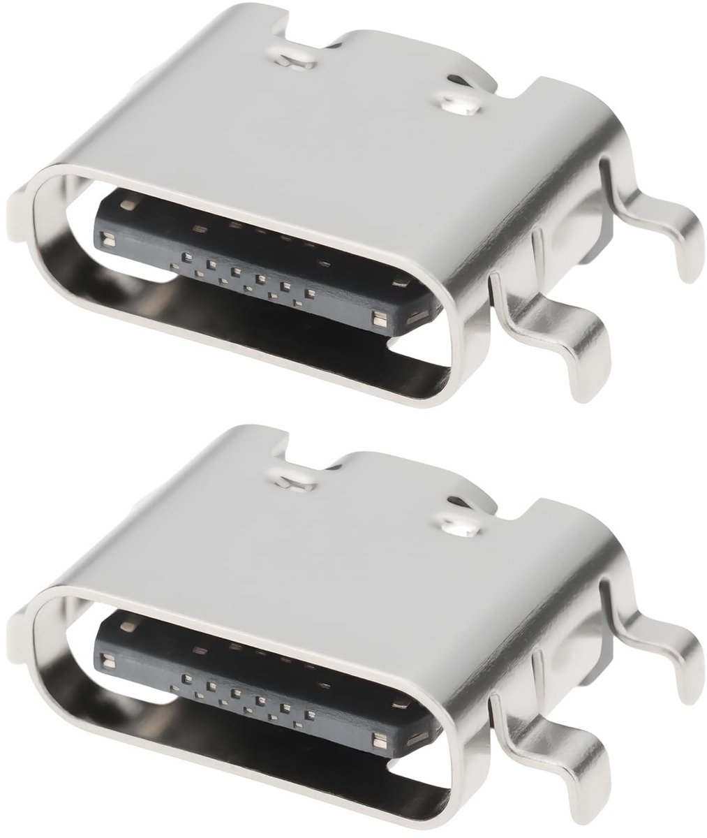 Dailygoods - 2 Stuks USB C Type-C Oplaadpoort Sockets voor Vervanging