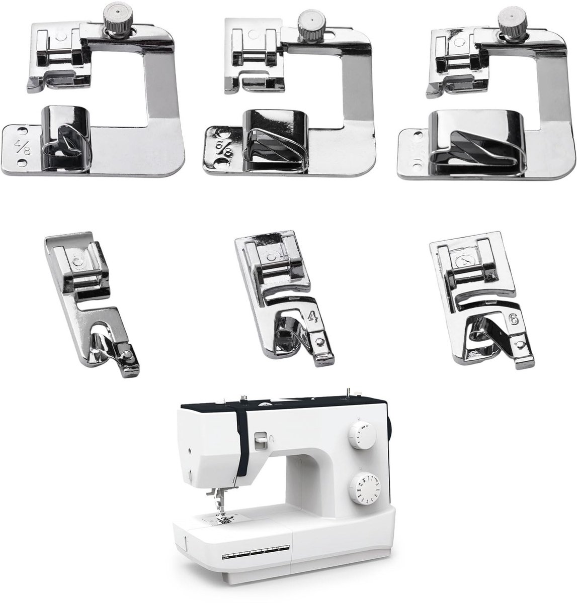 Dailygoods - Set van 6 Multifunctionele Naaivoeten voor Naaimachines