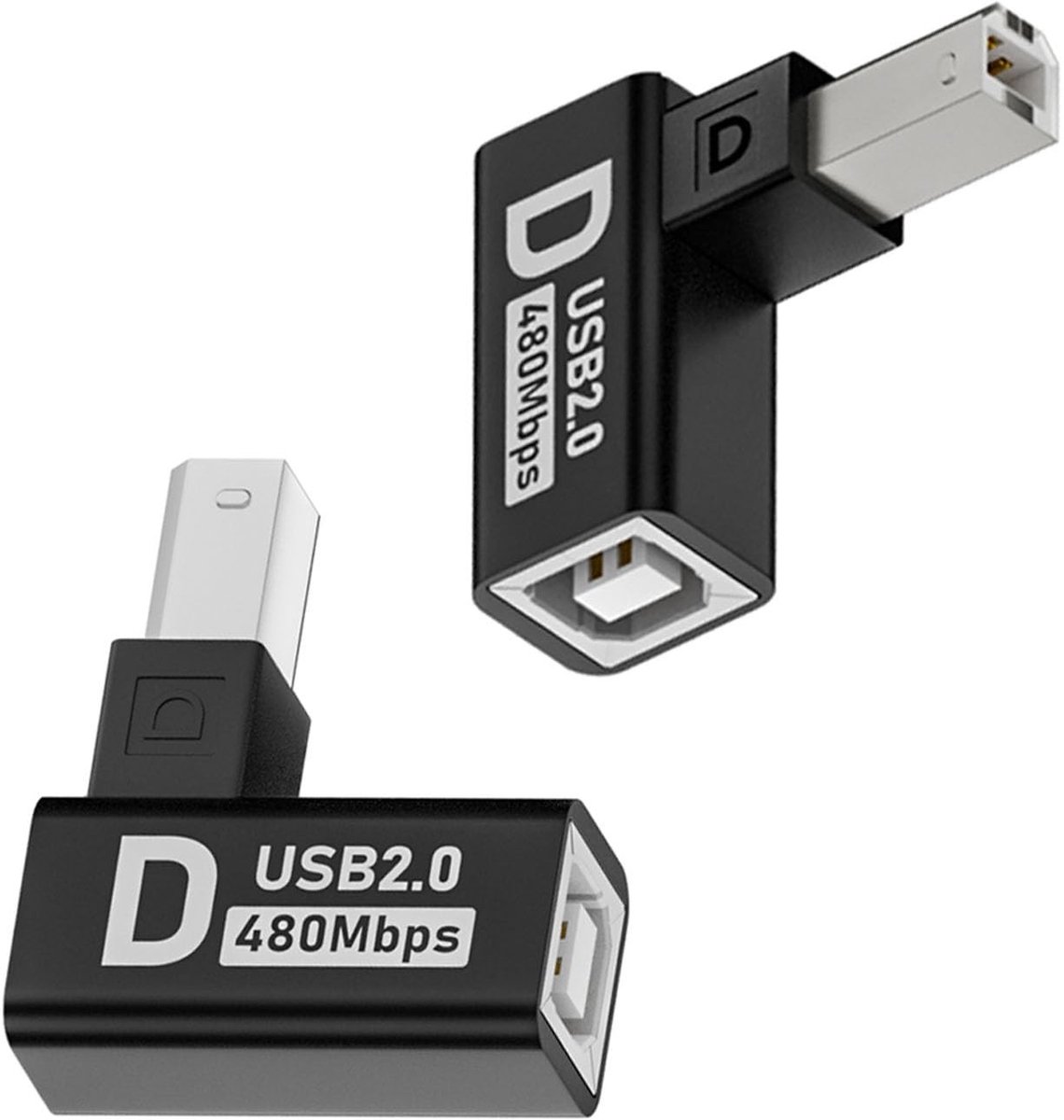Dailygoods - 90° Hoek USB B Printer Aansluiting voor MIDI Apparaten, 2 Stuks